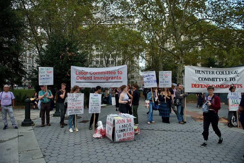 Protest against ICE at Foley Square, New York, September 2025